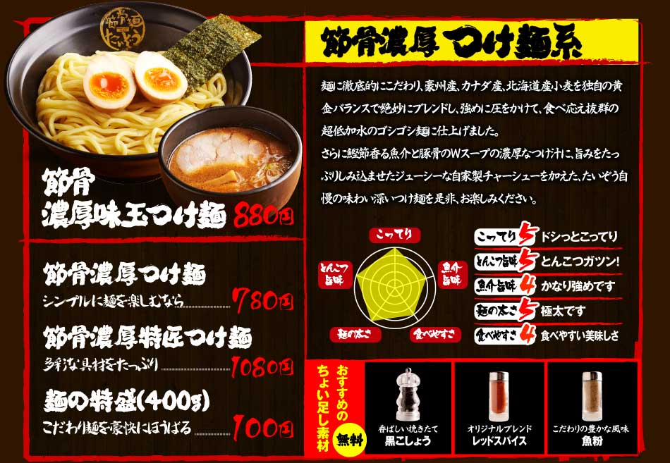 節骨濃厚つけ麺